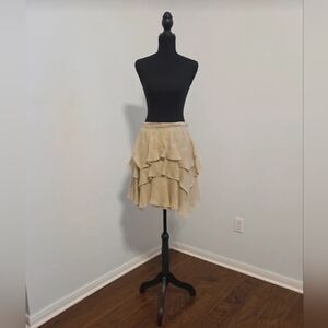 Zara Asymmetrical Cream Ruffle Skirt